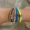 Almendrillo Pack bracelets that give back on wrist