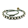 White Andes Military Green macrame artisan bracelets cover