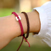 Andel Chocolate Brown Knotted Charity Bracelet On Wrist
