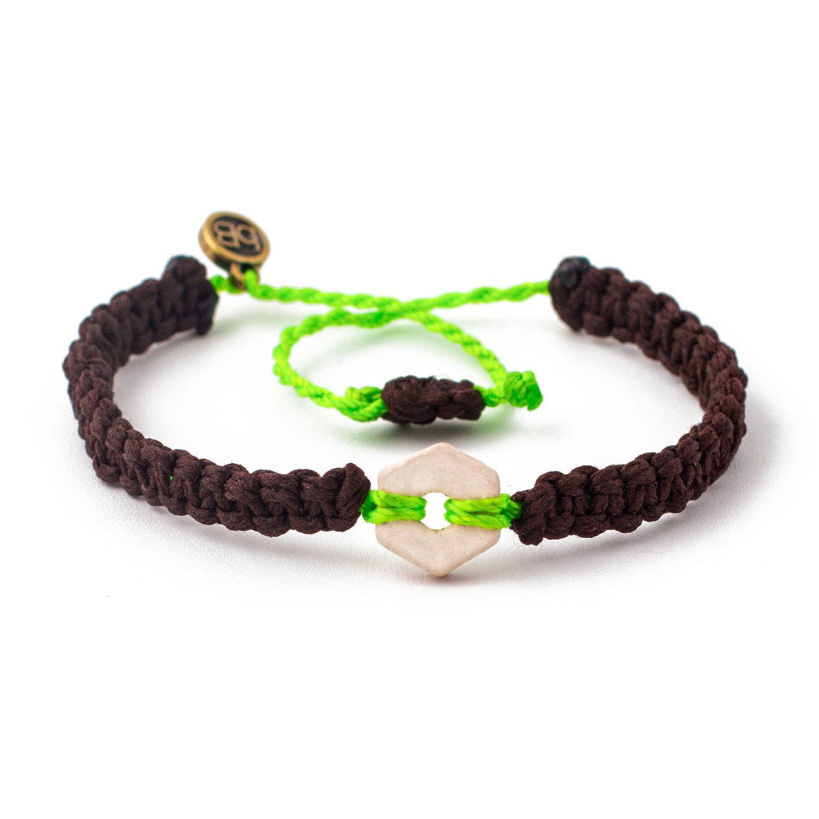 White Rustic Bright Green handmade ethnic bracelets cover