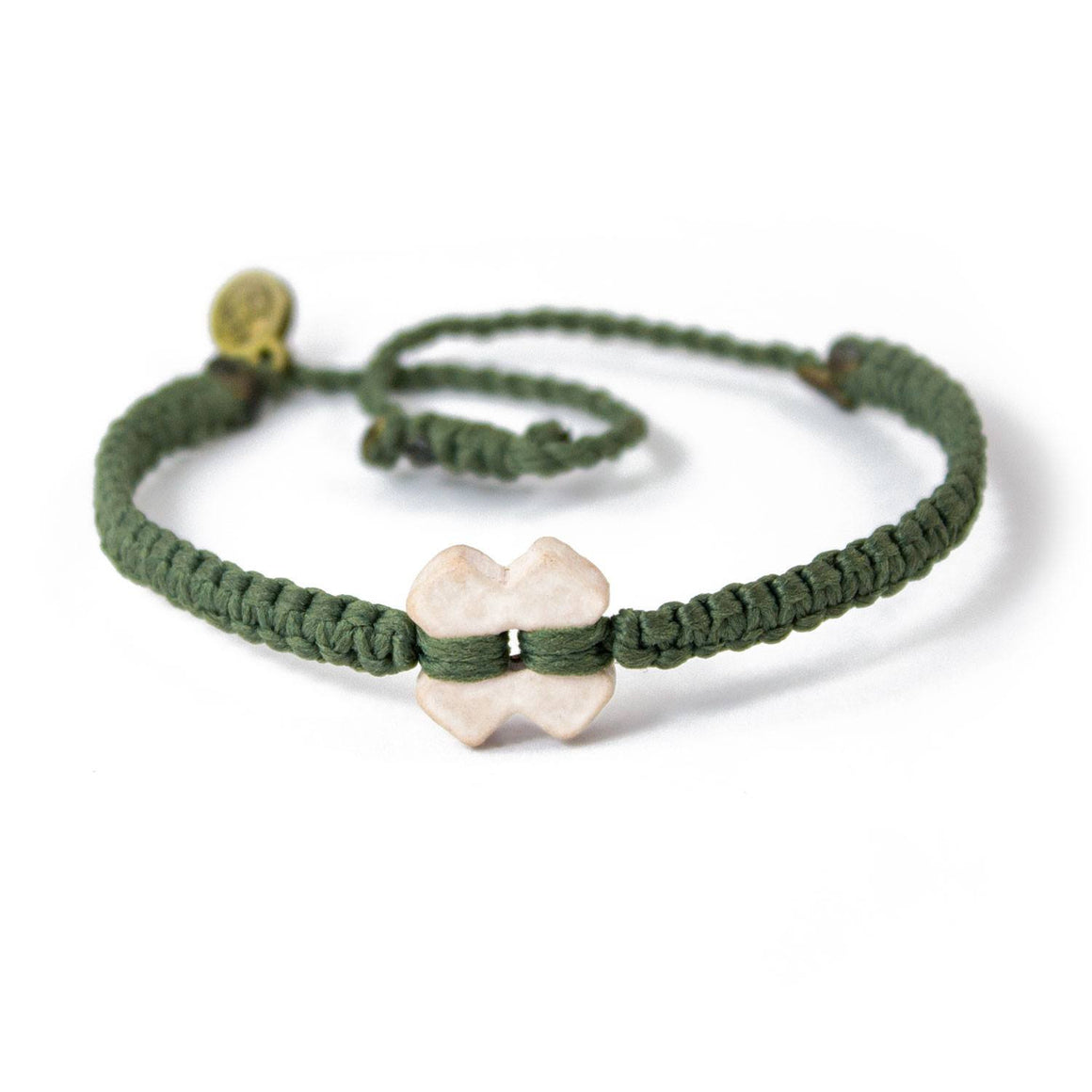 White Tinkus Olive Green donation bracelets cover