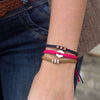 Brown Chasqui Dark Blue bracelets that help children on wrist