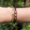 Brown Misky Carbon Black hippie bracelets on wrist
